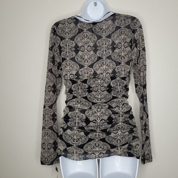 Vintage y2k dark moody ruched witchy grunge whimsigoth long sleeve top large - Picture 2 of 4